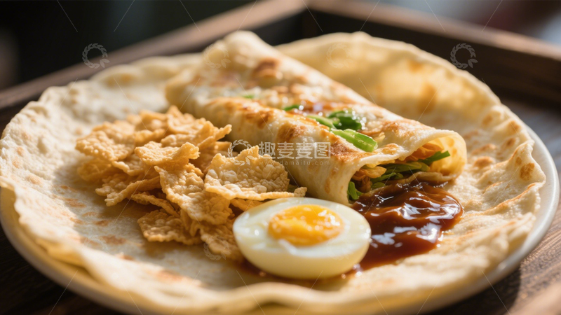 高清大图下载【趣麦麦图】酥脆鸡蛋卷饼香4