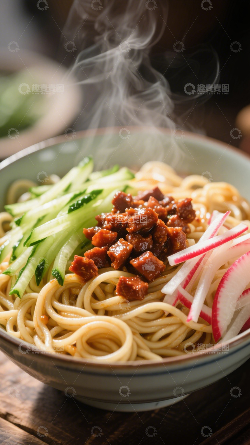 高清大图下载【趣麦麦图】劲道炸酱面美味1