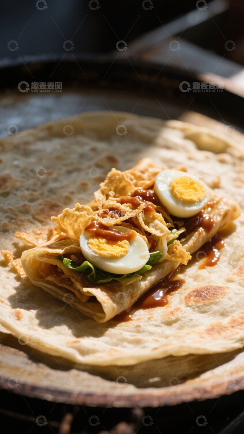 高清大图下载【趣麦麦图】酥脆鸡蛋卷饼香1