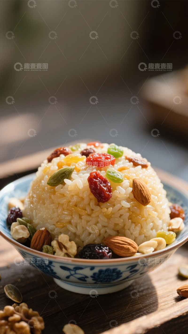 高清大图下载【趣麦麦图】营养坚果腊肉饭1