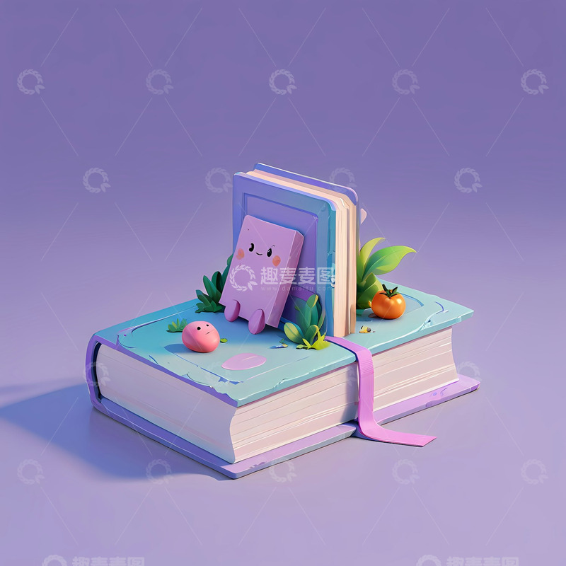 高清大图下载【趣麦麦图】奇幻书籍场景Ai插画海报背景高清图片素材1