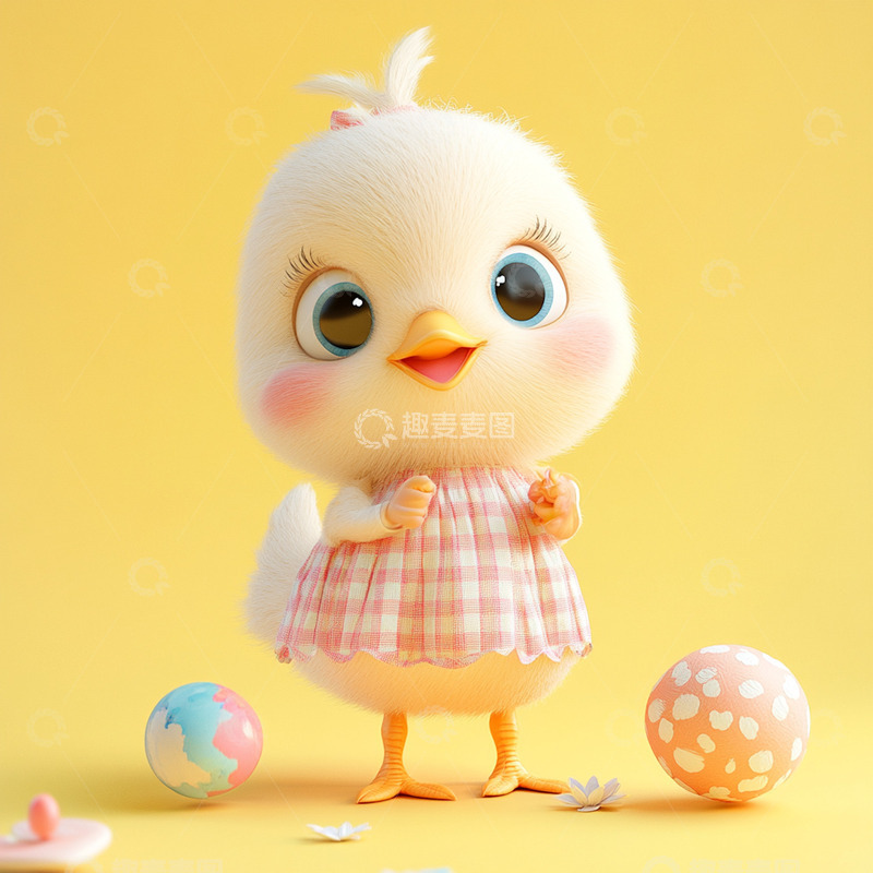 高清大图下载【趣麦麦图】可爱的雏鸡Ai插画海报背景高清图片素材
