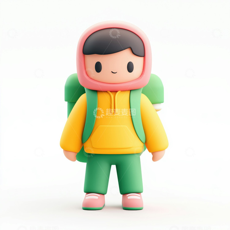 高清大图下载【趣麦麦图】卡通儿童角色Ai插画海报背景高清图片素材