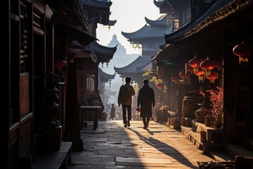 中式建筑传统民居街道