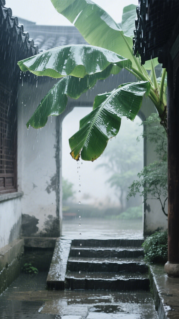 静谧雨中庭院1