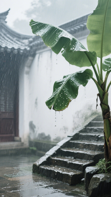静谧雨中庭院4