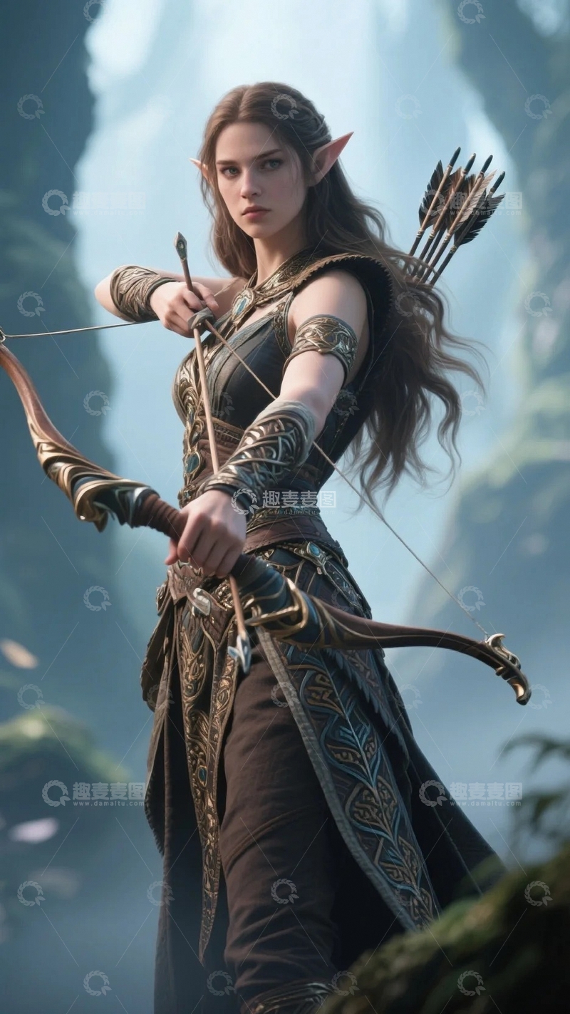 高清大图下载【趣麦麦图】林中仙子的狩猎时刻5