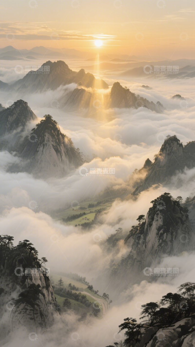 高清大图下载【趣麦麦图】壮丽云海金山景4