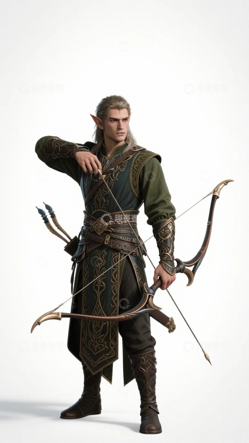 高清大图下载【趣麦麦图】奇幻森林中的精灵猎手4