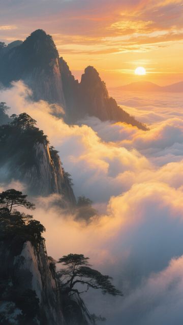 壮丽云海金山景1