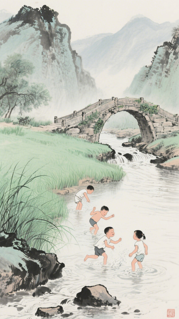 溪间童趣山水纯真3