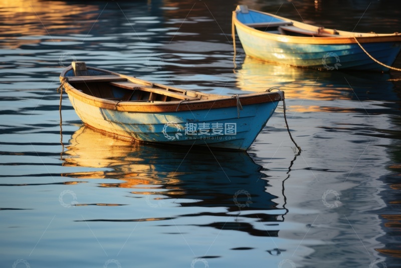 高清大图下载【趣麦麦图】海面上的渔船1