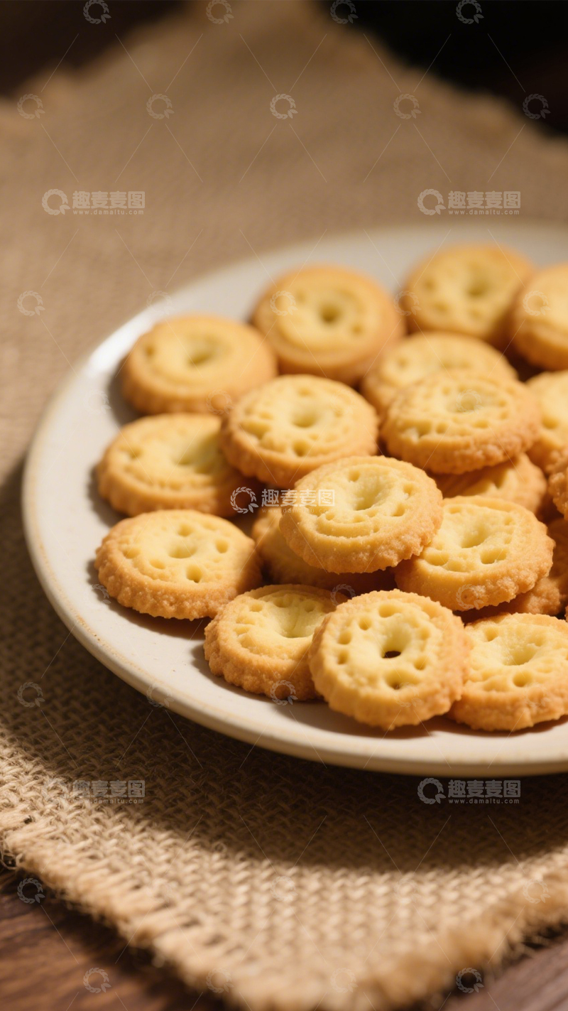 高清大图下载【趣麦麦图】圆形酥脆曲奇饼干2