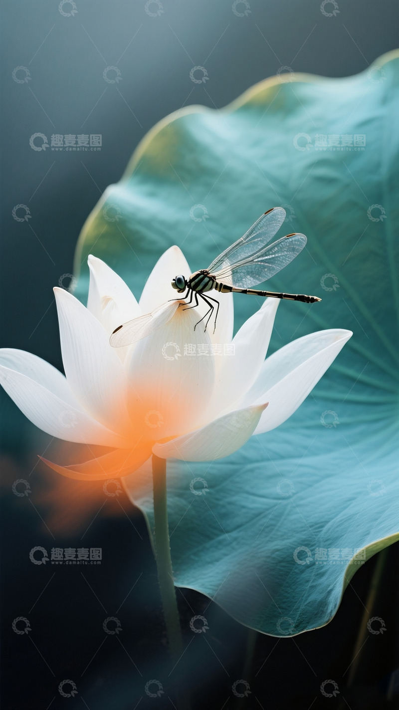 高清大图下载【趣麦麦图】荷花与蜻蜓4