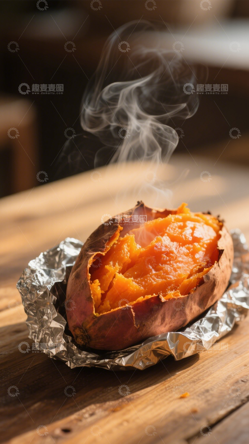 高清大图下载【趣麦麦图】热气香甜烤红薯1