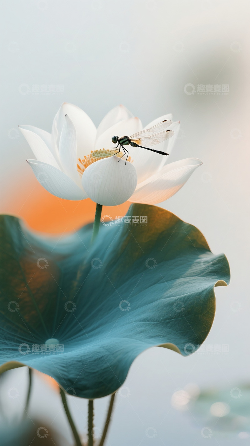 高清大图下载【趣麦麦图】荷花与蜻蜓5