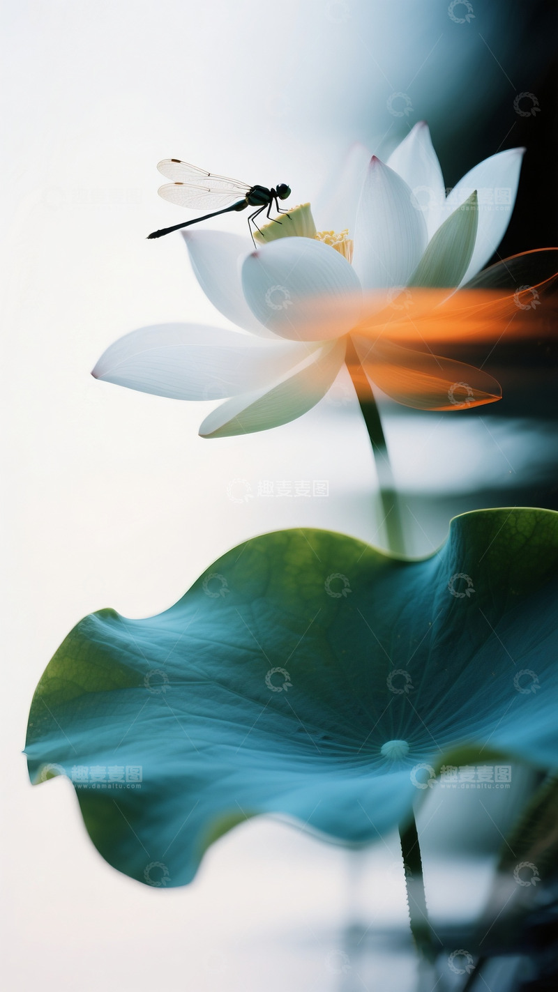 高清大图下载【趣麦麦图】荷花与蜻蜓1
