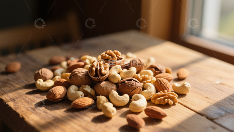 高清大图下载【趣麦麦图】袋装多样混合坚果4