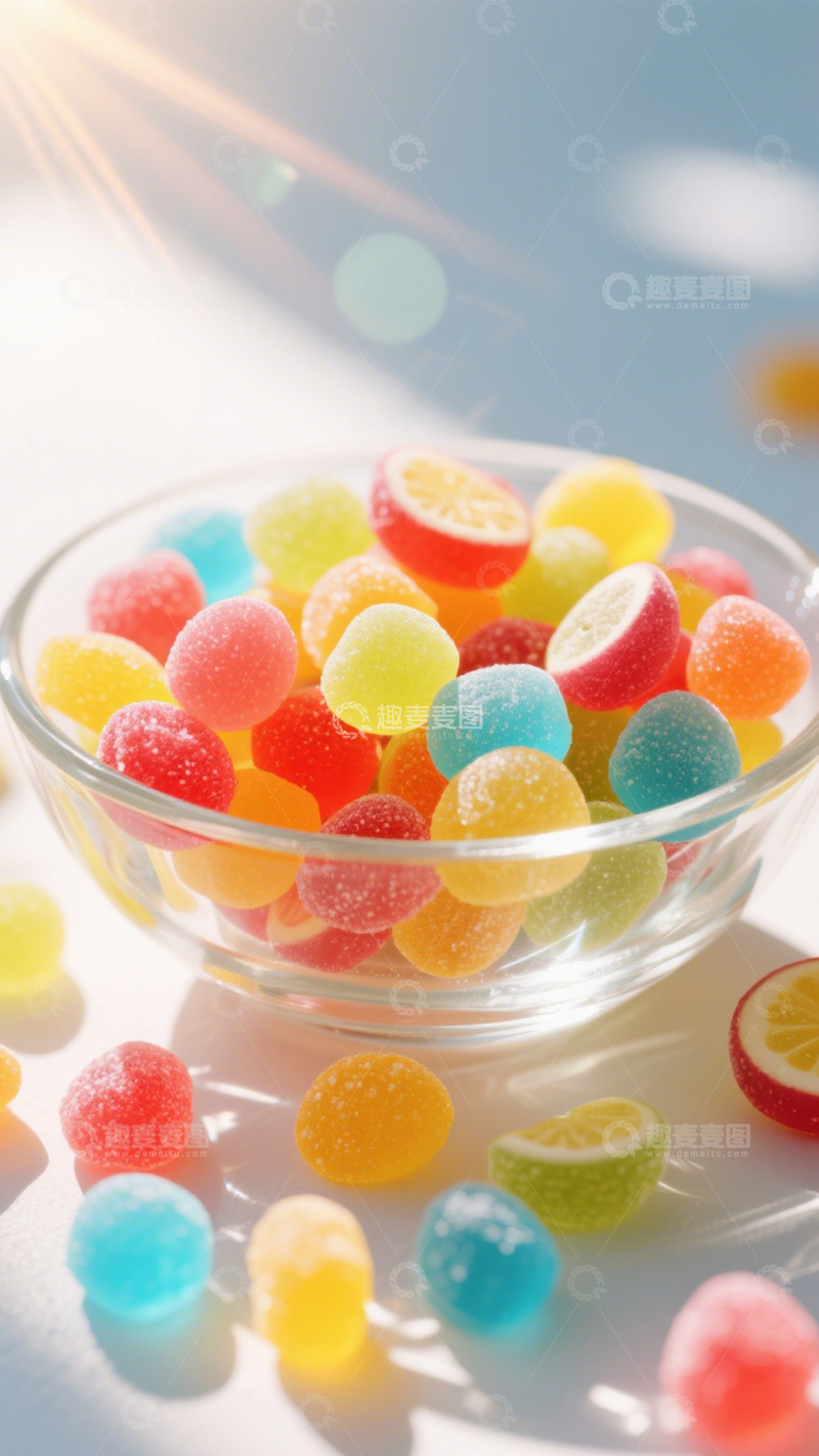 高清大图下载【趣麦麦图】彩色甜蜜多彩软糖1