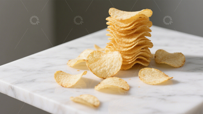 高清大图下载【趣麦麦图】堆叠酥脆波纹薯片3