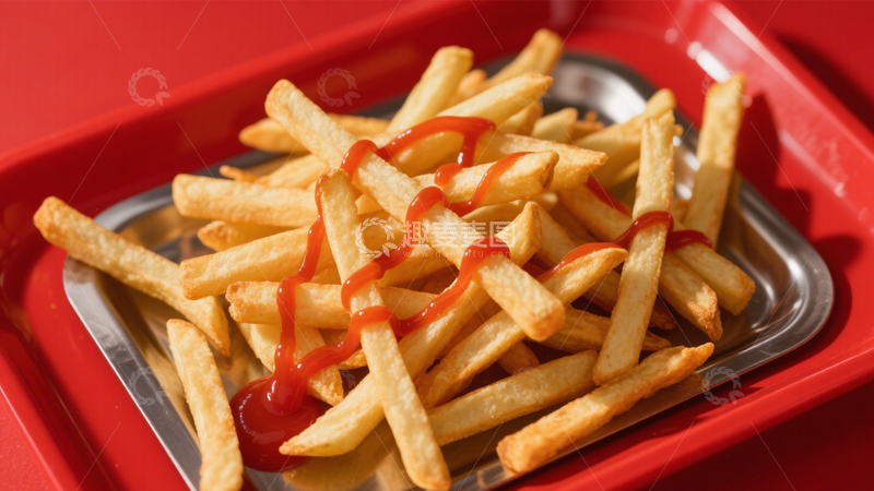 高清大图下载【趣麦麦图】金黄薯条配番茄酱4