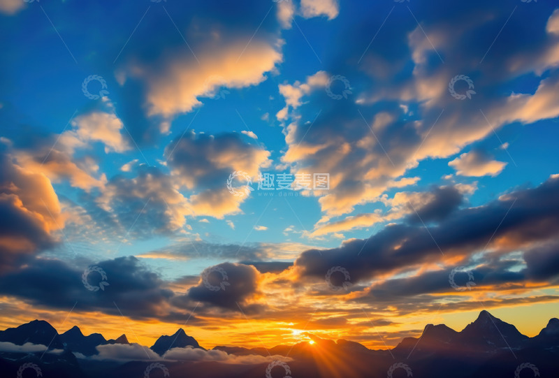 高清大图下载【趣麦麦图】壮美的荒野日落AI插画摄影照片高清图片素1