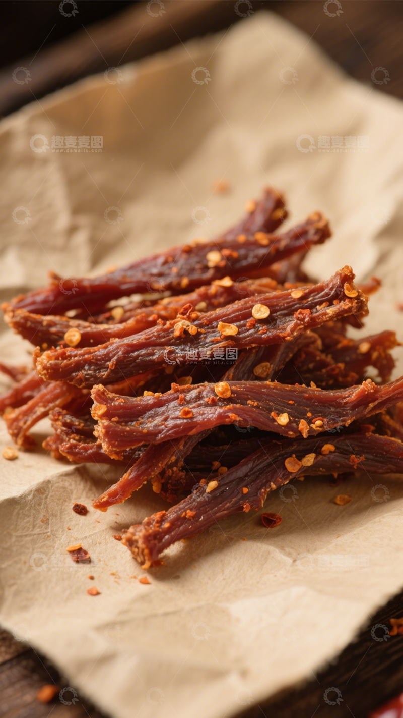 高清大图下载【趣麦麦图】辣椒干香香辣肉条1