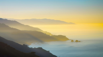 山脉之上的日落AI插画摄影照片高清图片素