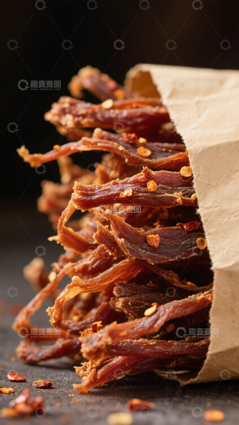 高清大图下载【趣麦麦图】辣椒干香香辣肉条2