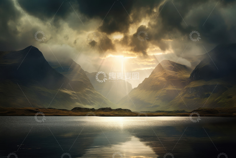 高清大图下载【趣麦麦图】悬崖边的孤独AI插画摄影照片高清图片素材1