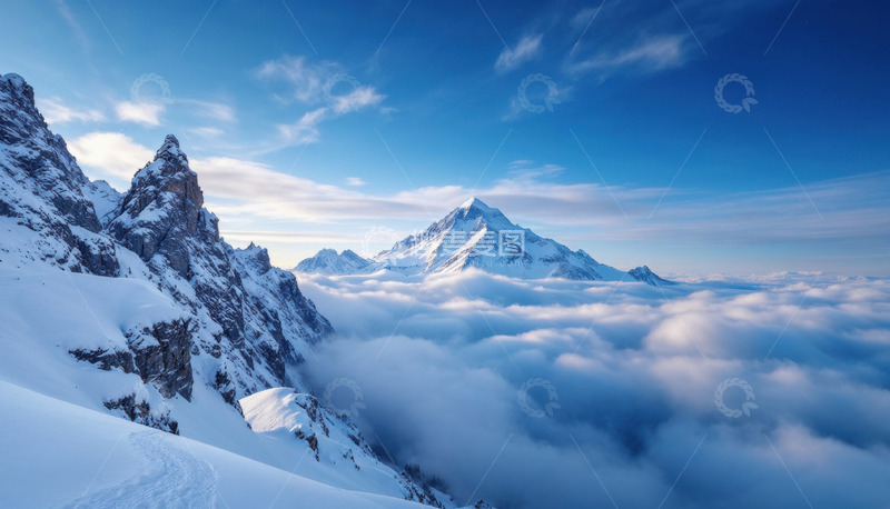 高清大图下载【趣麦麦图】壮丽的山岳景观AI插画摄影照片高清图片素2