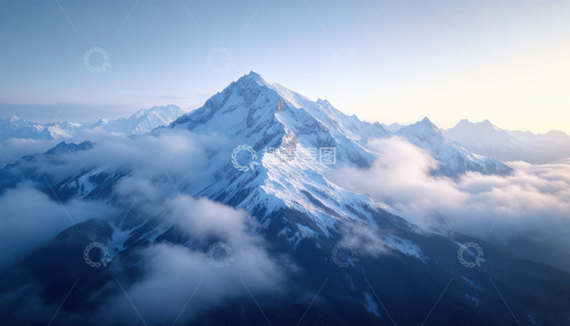 高清大图下载【趣麦麦图】壮丽的山脉AI插画摄影照片高清图片素材2