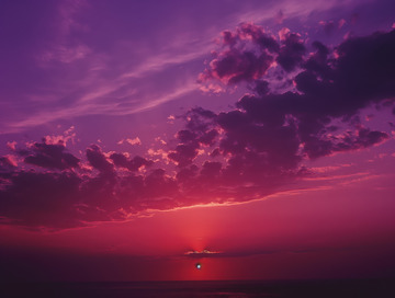 水面上的戏剧性日落AI插画摄影照片高清图