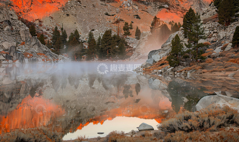 高清大图下载【趣麦麦图】静谧的山岳景致AI插画摄影照片高清图片素6