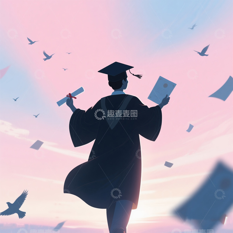 高清大图下载【趣麦麦图】毕业季背景素材