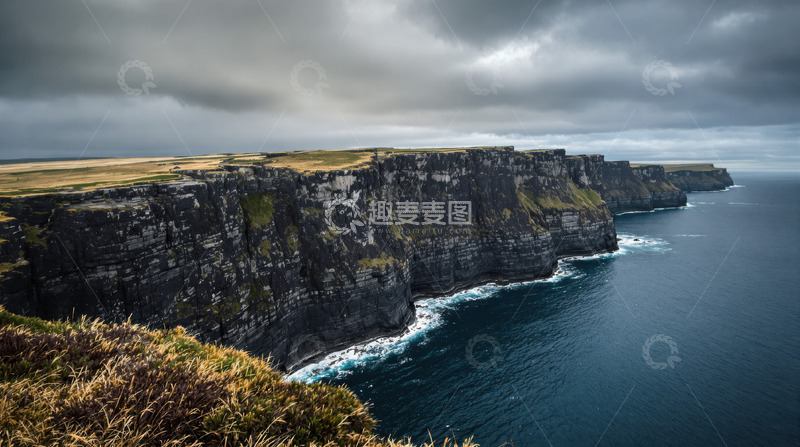 高清大图下载【趣麦麦图】富有戏剧性的海岸景观AI插画摄影照片高清2