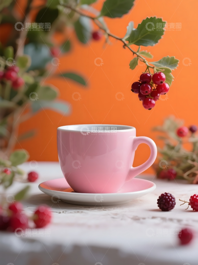 高清大图下载【趣麦麦图】粉系咖啡的温柔氛围1