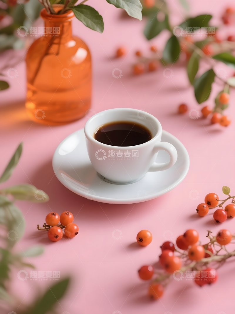 高清大图下载【趣麦麦图】粉系咖啡的温柔氛围