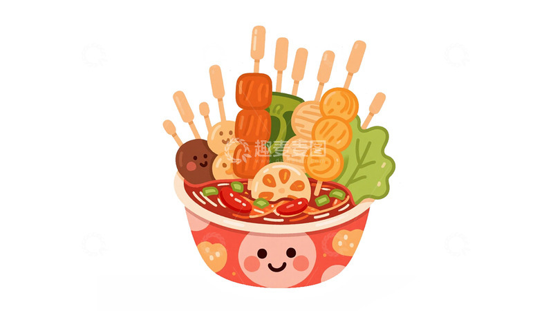 麻辣烫卡通手绘
