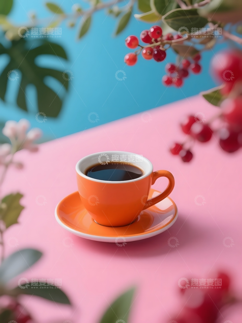 高清大图下载【趣麦麦图】粉系咖啡的温柔氛围2