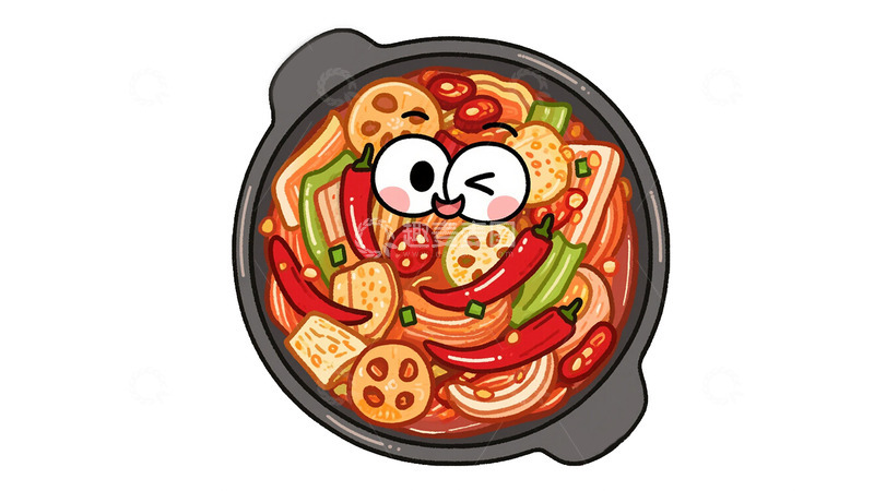 高清大图下载【趣麦麦图】卡通手绘麻辣香锅素材