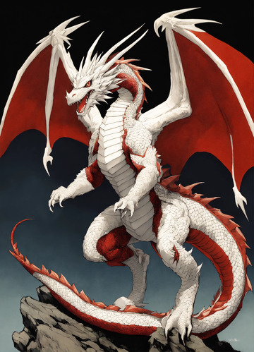 简约龙哥特风格黑白画风细腻纹理AI插画图2