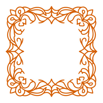 中式花纹边框橙色