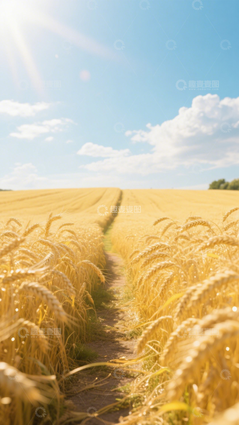 高清大图下载【趣麦麦图】麦田小径麦浪风光2