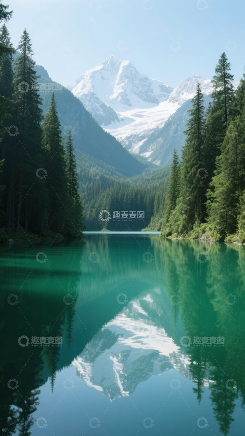 高清大图下载【趣麦麦图】湖泊雪山倒影奇景1