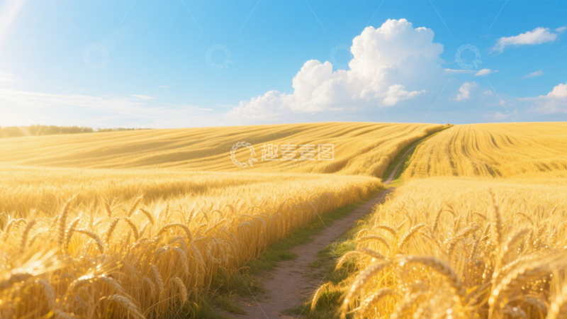 高清大图下载【趣麦麦图】麦田小径麦浪风光3