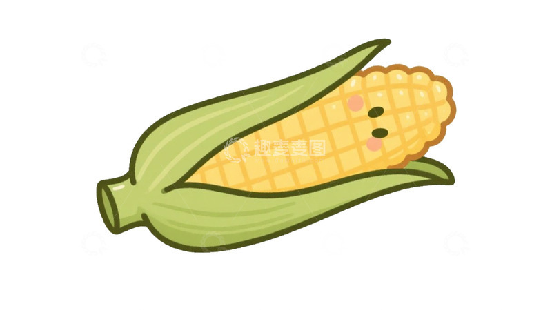 高清大图下载【趣麦麦图】玉米卡通手绘