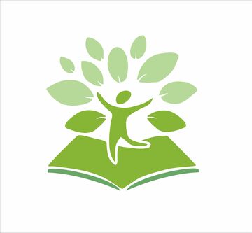 抽象的矢量标志树和书