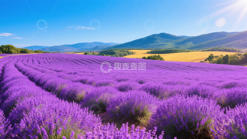 高清大图下载【趣麦麦图】薰衣草田浪漫风光4