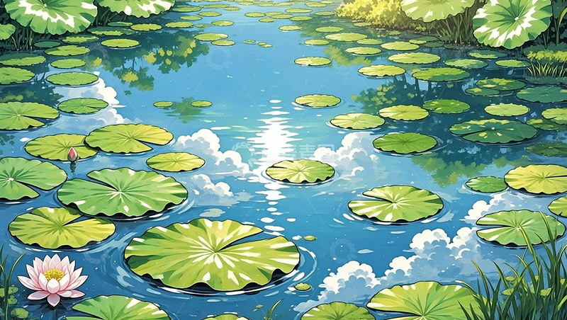 高清大图下载【趣麦麦图】夏日荷塘照影